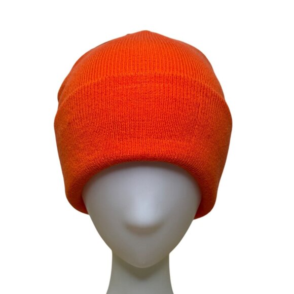 NASA Unisex Orange Acrylic Knit Beanie Hat One Size Logo Tag New With Tags - Picture 1 of 8